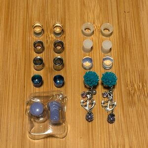 0g (8mm) plug earring lot
